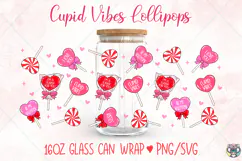 Valentines Libbey Glass Wrap Png, Heart Lollipops Png Product Image 1