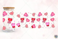 Valentines Libbey Glass Wrap Png, Heart Lollipops Png Product Image 2
