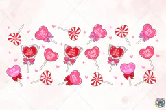 Valentines Libbey Glass Wrap Png, Heart Lollipops Png Product Image 3