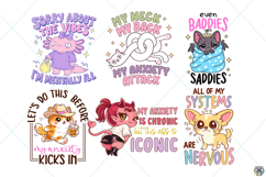 Funny Mental Health PNG SVG Bundle, Motivational Stickers Product Image 3