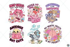 Funny Mental Health PNG SVG Bundle, Motivational Stickers Product Image 4