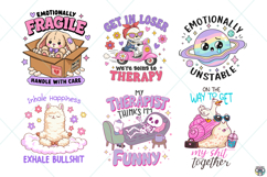 Funny Mental Health PNG SVG Bundle, Motivational Stickers Product Image 5