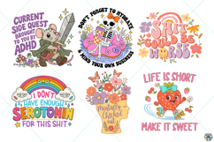 Funny Mental Health PNG SVG Bundle, Motivational Stickers Product Image 7