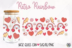 16oz Valentines Day Libbey Glass Can Svg, Valentines Day svg Product Image 1