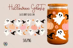 Halloween 16 oz Glass Can Wrap svg, Libbey Glass Can svg Product Image 1