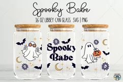 Spooky Babe SVG Libbey Glass Wrap Svg, Funny Halloween svg Product Image 1