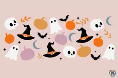 Halloween Glass Wrap svg, Ghost Libbey Glass Svg, Halloween Product Image 2