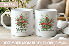 Mom December birth flower mug wrap, mothers day mug wrap Product Image 1