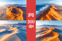 4 Desert dunes shaped like giant waves frozen in time, JPG Product Image 1
