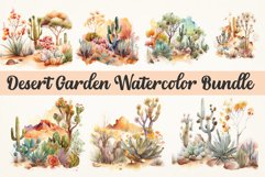 Desert Garden Watercolor Sublimation PNG Bundle Product Image 1