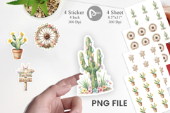 Desert Spring Easter Cacti Sticker Product Image 1