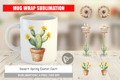 Desert Spring Easter Cacti Mug Wrap Product Image 1