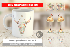 Desert Spring Easter Cacti Mug Wrap Product Image 1
