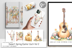 Desert Spring Easter Cacti Digital Paper Product Image 1