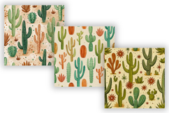 cactus seamless pattern, digital paper desert, sage green design, terracotta color scheme, sandy texture background, arid landscape wallpaper, southwest theme design, bohemian desert vibes, watercolor cactus spines, minimalist desert decor, earthy color p
