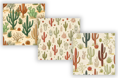 cactus seamless pattern, digital paper desert, sage green design, terracotta color scheme, sandy texture background, arid landscape wallpaper, southwest theme design, bohemian desert vibes, watercolor cactus spines, minimalist desert decor, earthy color p