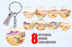 Watercolor Desert landscape Keychain | Keyring Product Image 1