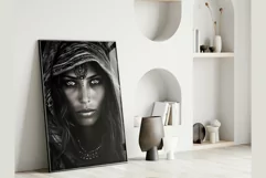 Desert Woman: Black and White Woman Portrait Wall art Product Image 1