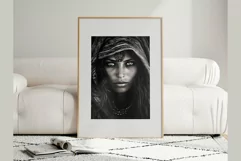 Desert Woman: Black and White Woman Portrait Wall art Product Image 3