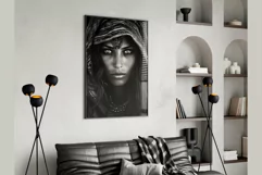 Desert Woman: Black and White Woman Portrait Wall art Product Image 5