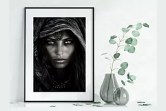 Desert Woman: Black and White Woman Portrait Wall art Product Image 8