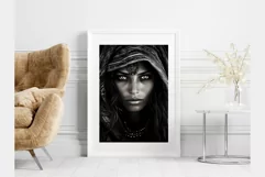 Desert Woman: Black and White Woman Portrait Wall art Product Image 9