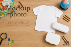 Back To School Mockup kids tshirt pencil case mockup Product Image 1