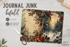 Vintage Christmas Journal junk winter Digital Paper Product Image 1