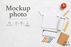 Back To School Mockup kids tshirt pencil case mockup Product Image 1