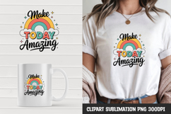 Rainbow quote t-shirt, mug wrap, clipart sublimation design Product Image 1