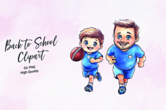 Dad Son Football Clipart Sublimation PNG Product Image 1