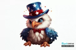 Cute Baby Bald Eagle 4th of July PNG Clipart Product Image 1