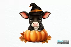 Cute Baby Cow For Halloween PNG Clipart Product Image 1