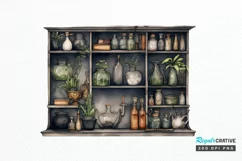 Watercolor Witches Apothecary Cabinet PNG Clipart Product Image 1