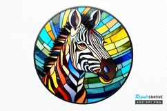 Stained Glass with Christmas Zebra PNG Clipart Product Image 1