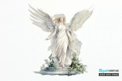 Angel Statue Watercolor Sublimation PNG Clipart Product Image 1