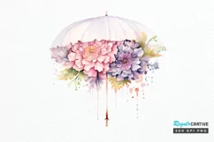 Flower Umbrella Watercolor Sublimation PNG Clipart Product Image 1