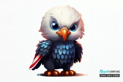Cute Baby Bald Eagle 4th of July PNG Clipart Product Image 1