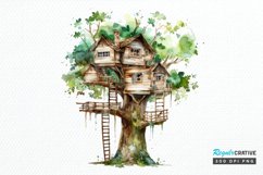 Watercolor Treehouse PNG Clipart Product Image 1