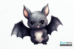 Cute Cartoon Bat Watercolor Sublimation PNG Clipart Product Image 1
