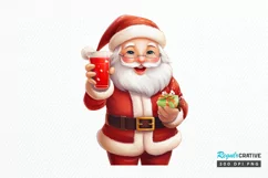 Watercolor Santa Claus PNG Clipart Product Image 1