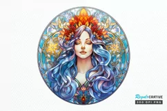 Stained Glass Fantasy Goddess PNG Clipart Product Image 1