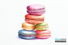 Colorful Macaroons Watercolor PNG Clipart Product Image 1
