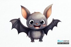 Cute Cartoon Bat Watercolor Sublimation PNG Clipart Product Image 1