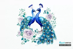 Couple Peacock Heart Sublimation PNG Clipart Product Image 1