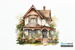 Vintage Houses Sublimation PNG Clipart Product Image 1