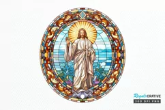 Stained Glass Christian Sublimation PNG Clipart Product Image 1