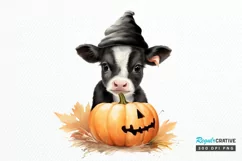 Cute Baby Cow For Halloween PNG Clipart Product Image 1