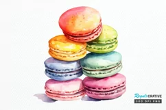 Colorful Macaroons Watercolor PNG Clipart Product Image 1