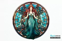 Stained Glass Fantasy Goddess PNG Clipart Product Image 1